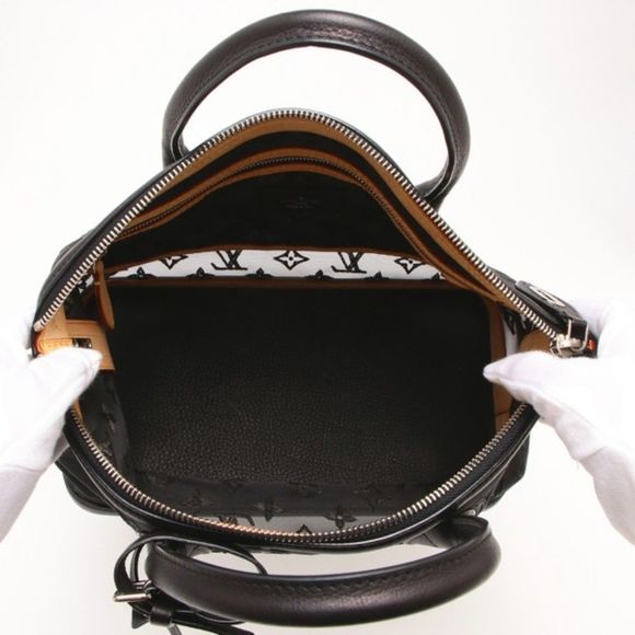 Louis Vuitton Transparency Lockit Monogram Black Leather Tote Bag Handbag - Picture 3 of 6